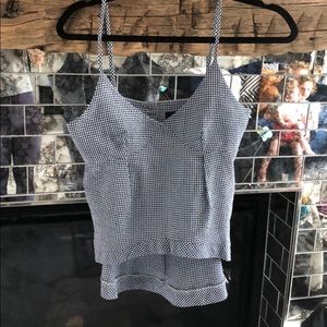 Minkpink blue checkered tank